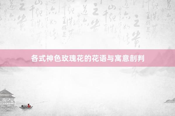 各式神色玫瑰花的花语与寓意剖判