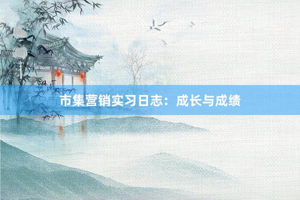 市集营销实习日志：成长与成绩